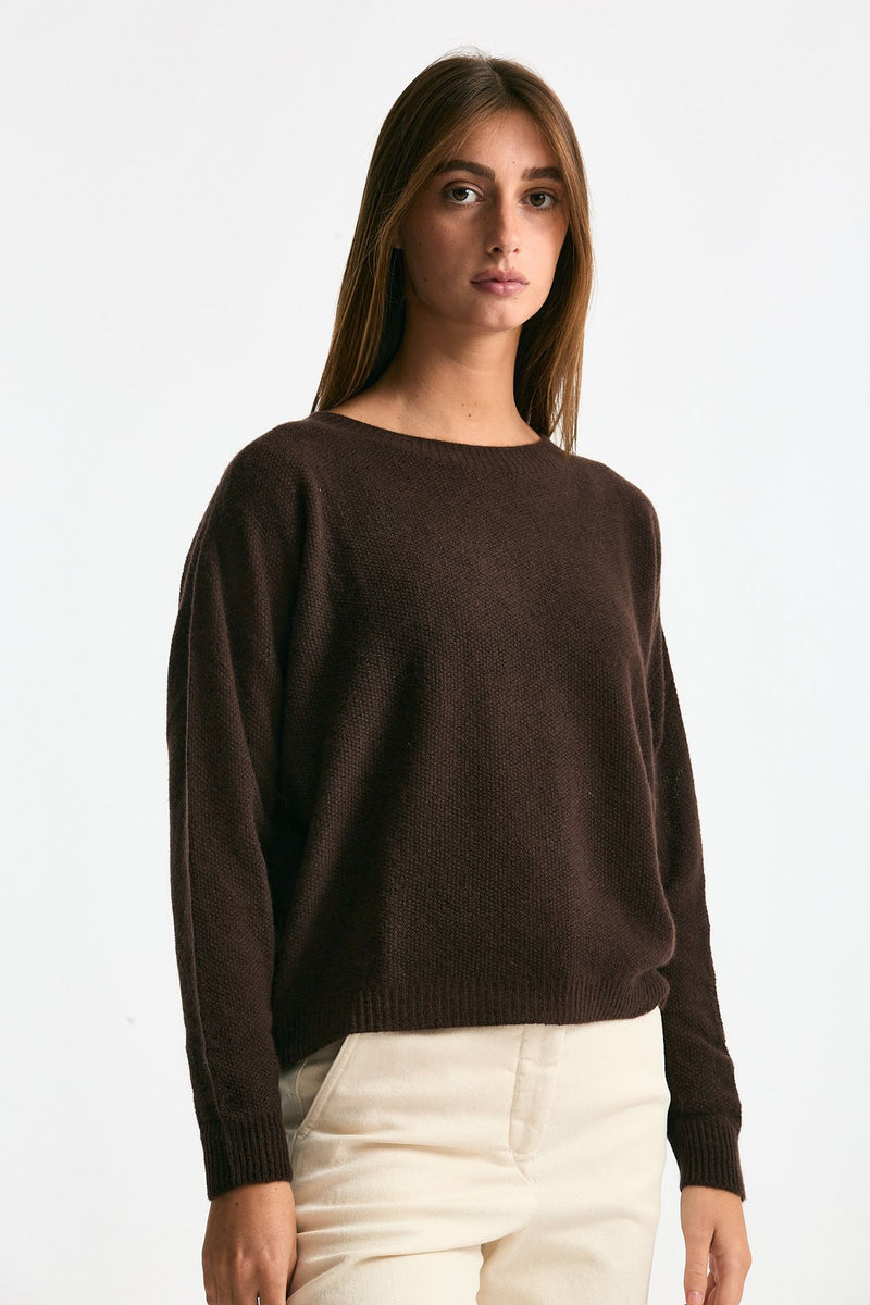 Maglia scollo in cashmere marrone women Clouds - 4