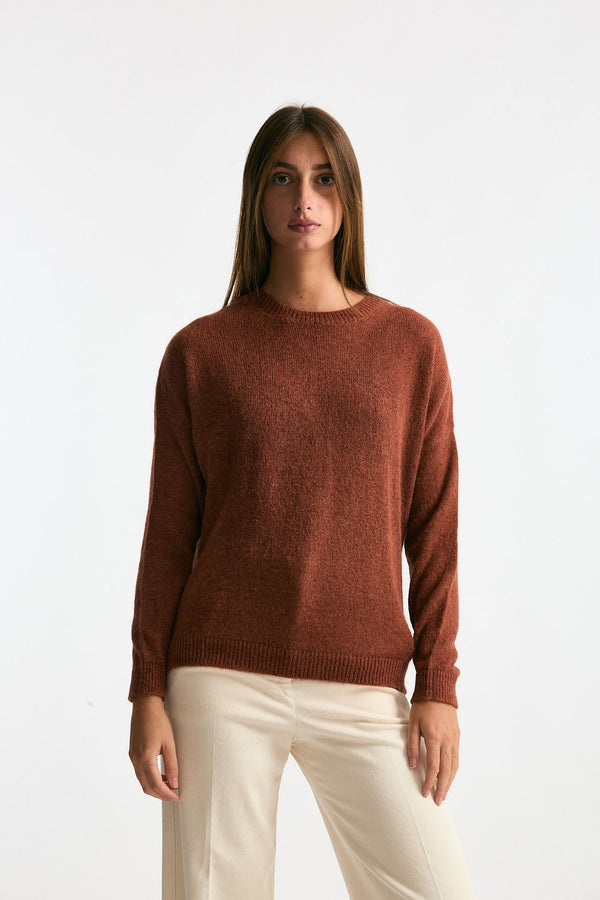Maglia basic in alpaca mattone women Clouds