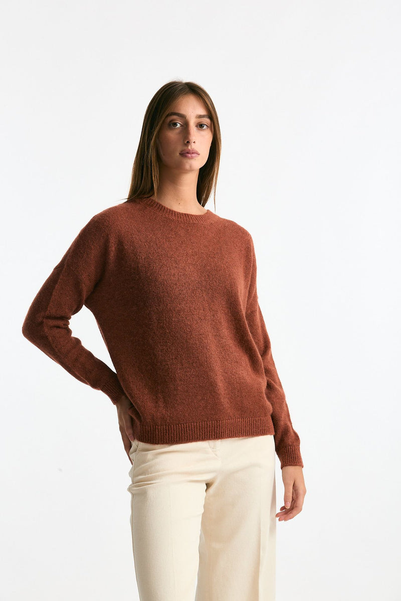 Maglia basic in alpaca mattone women Clouds - 3