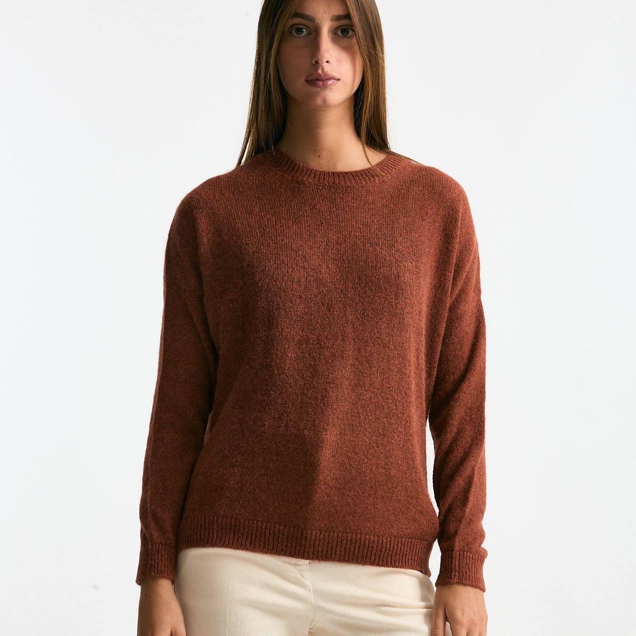 Maglia basic in alpaca mattone women Clouds - 5