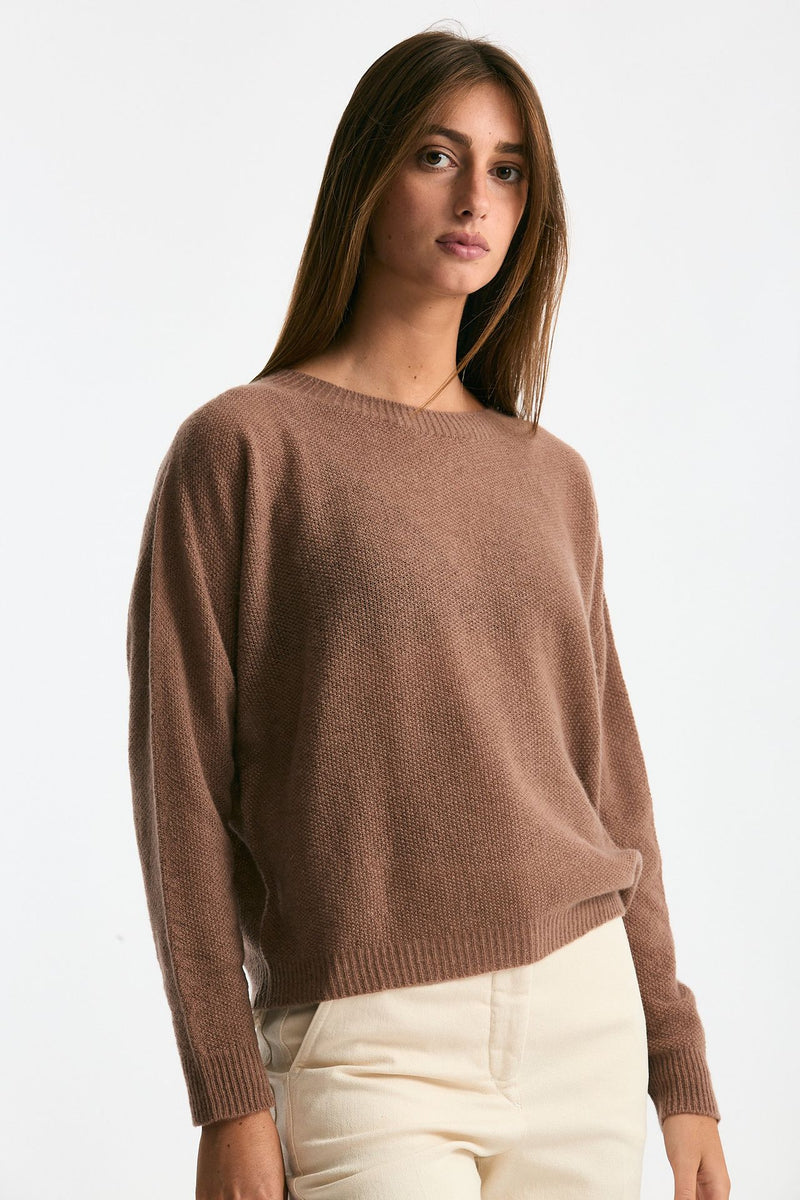 Maglia scollo in cashmere cammello women Clouds - 3