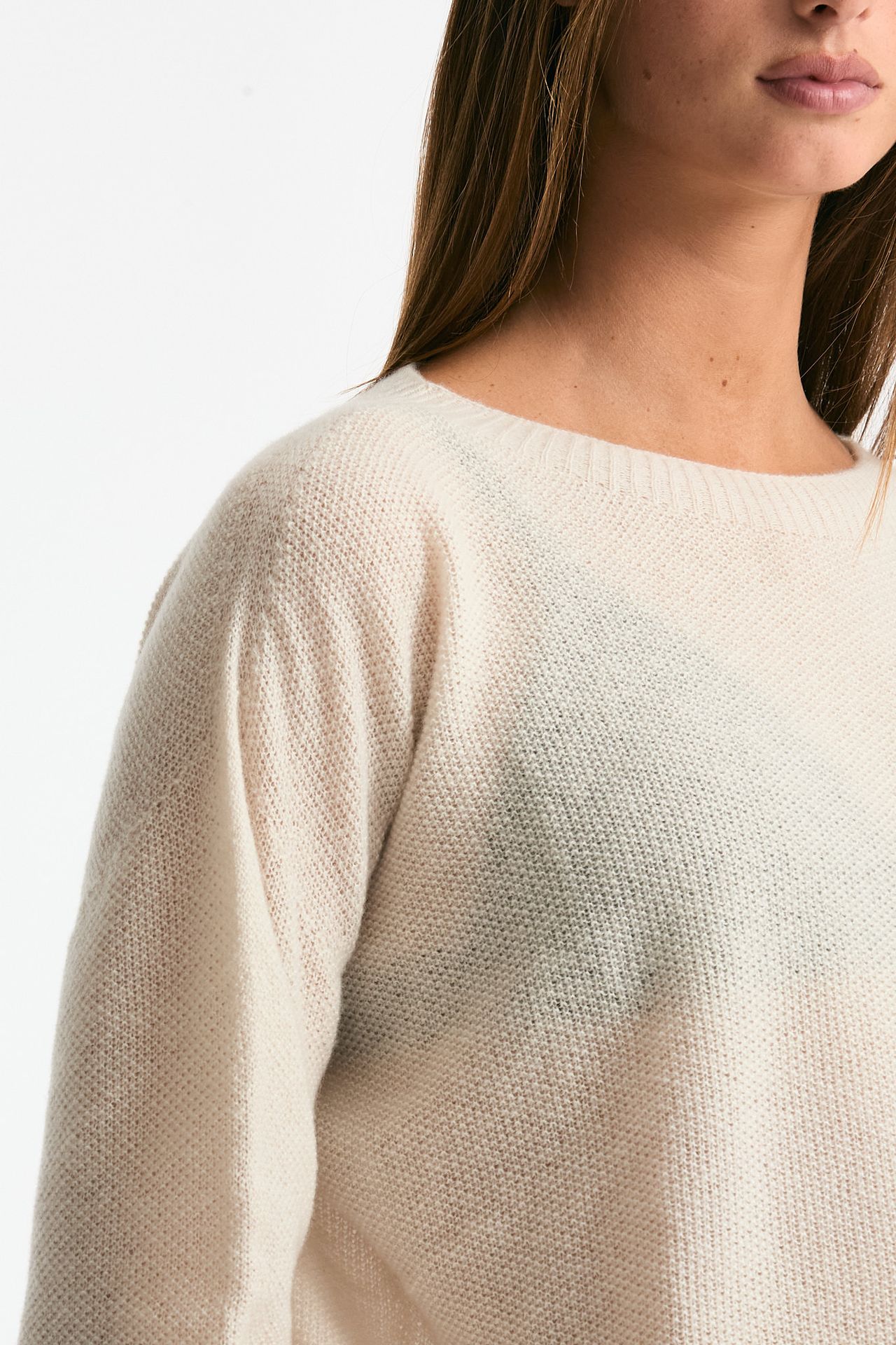 Maglia scollo in cashmere panna women Clouds - 5