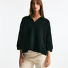 Maglia polo in cashmere nero women Clouds - 6