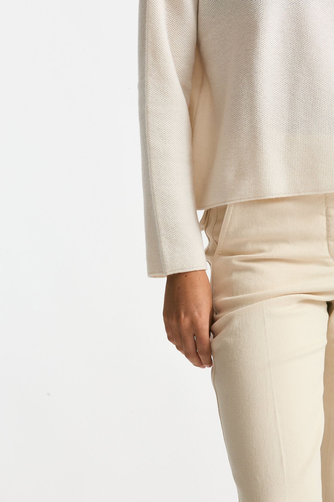 Maglia scollo in cashmere bianco women Clouds - 6