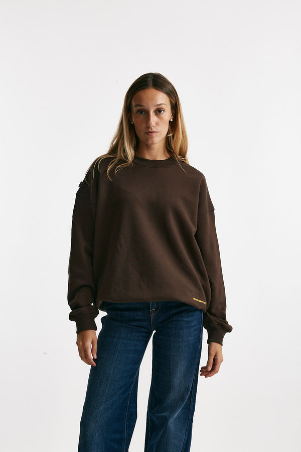 felpa over girocollo cotone marrone women Department five