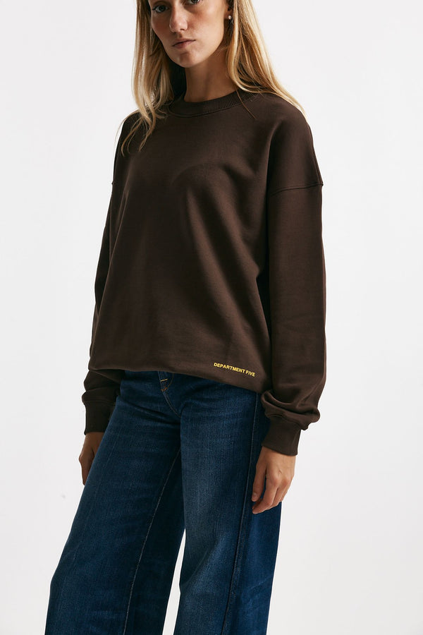 felpa over girocollo cotone marrone women Department five