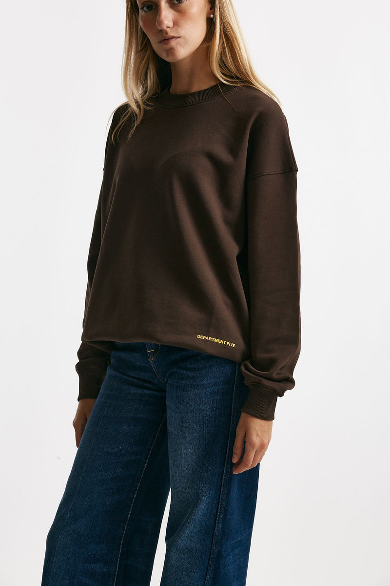felpa over girocollo cotone marrone women Department five - 2
