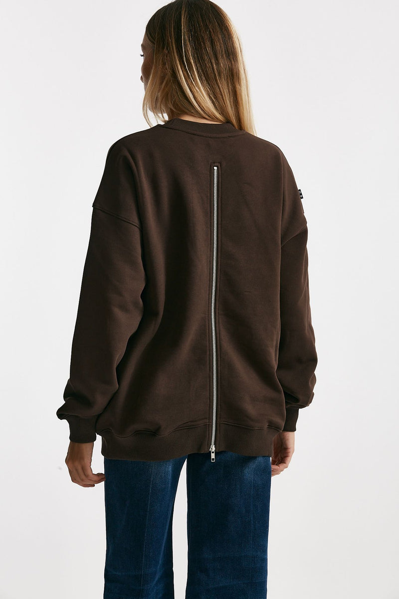 felpa over girocollo cotone marrone women Department five - 3