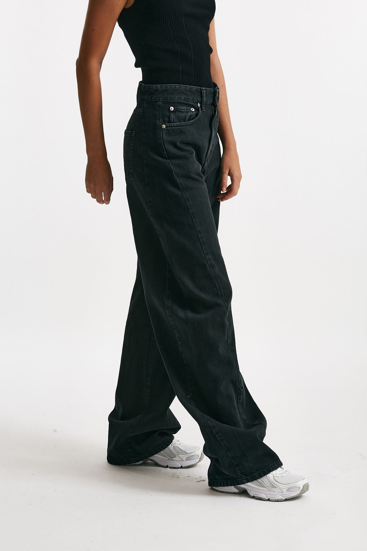 jeans gamba ampia hostel grigio/nero women Department five - 4