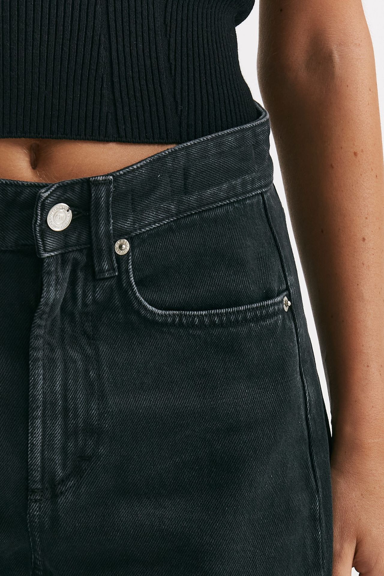 jeans gamba ampia hostel grigio/nero women Department five - 7