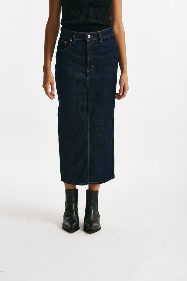 gonna tubino midi braid denim scuro women Department five
