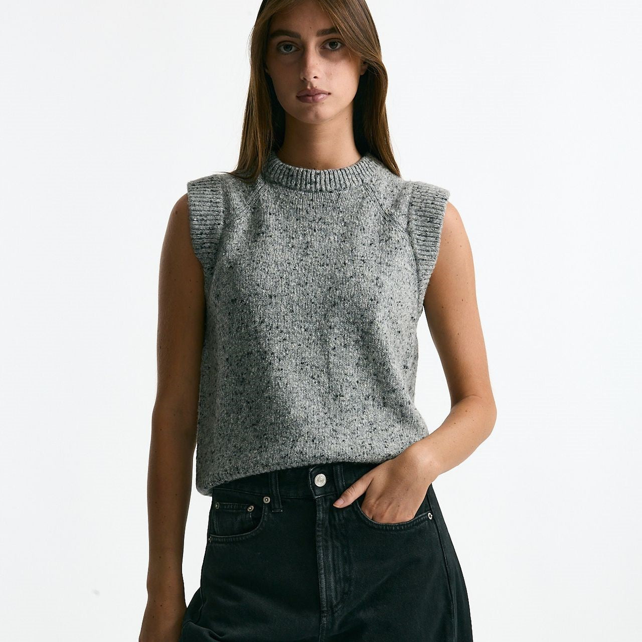 Gilet in maglia moulinè grigio women Department five - 6