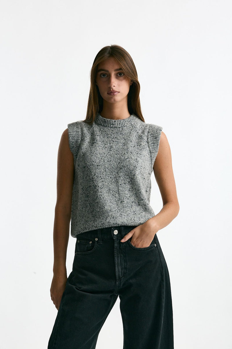 Gilet in maglia moulinè grigio women Department five - 1