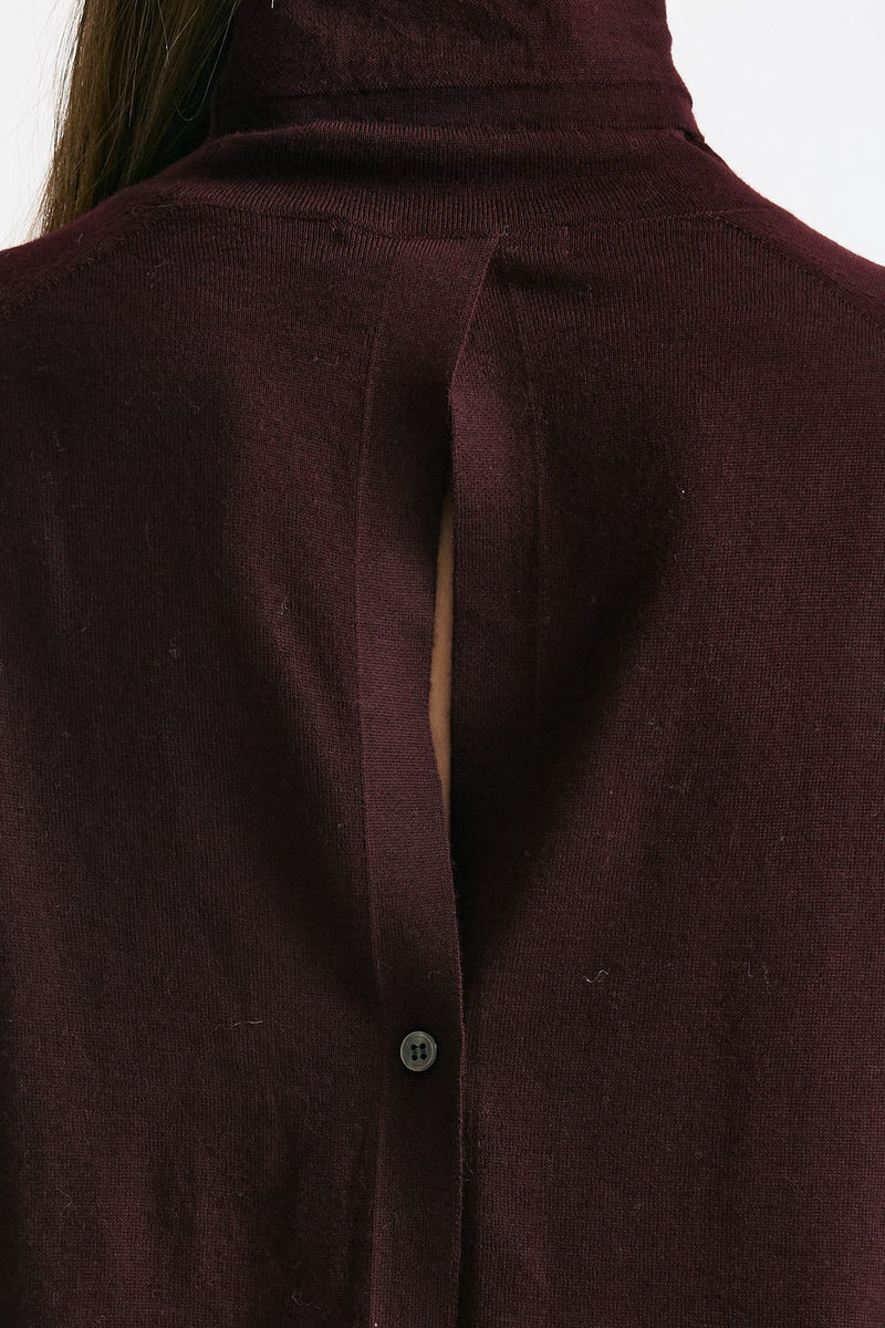 Maglia dolcevita in lana rasata bordeaux women Department five - 4
