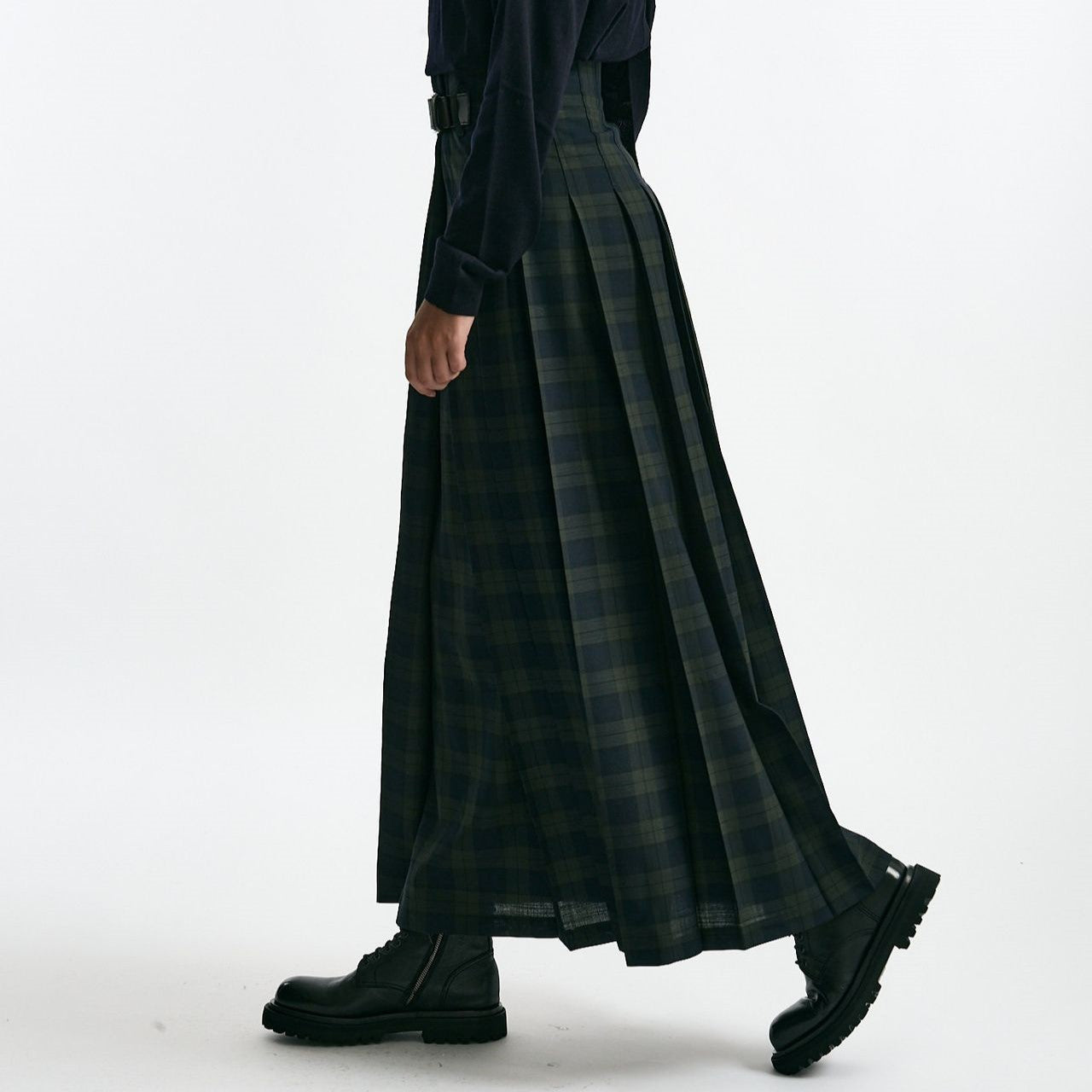 Gonna lunga in tartan blu e verdone women Department five - 7