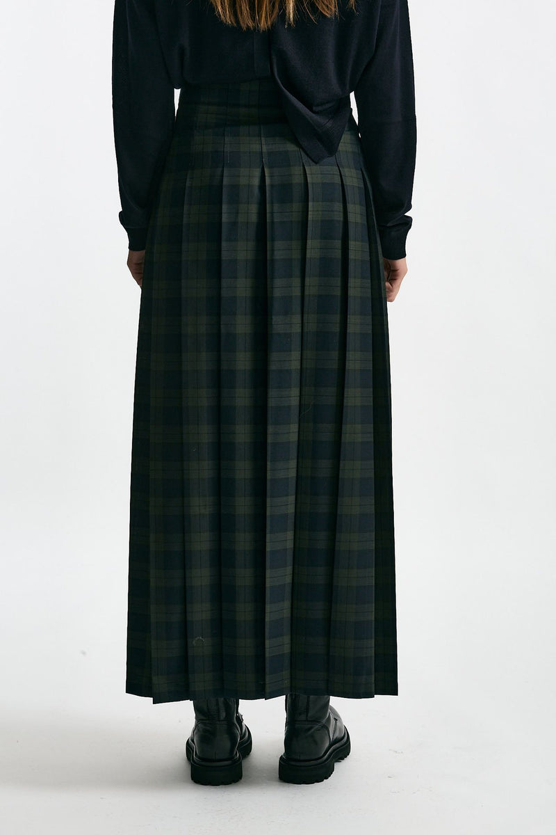 Gonna lunga in tartan blu e verdone women Department five - 3