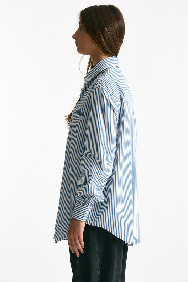 Camicia over HANGAR rigata bianca e blu women Department five