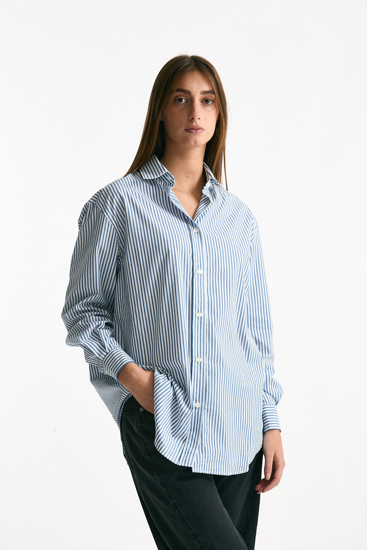 Camicia over HANGAR rigata bianca e blu women Department five - 5