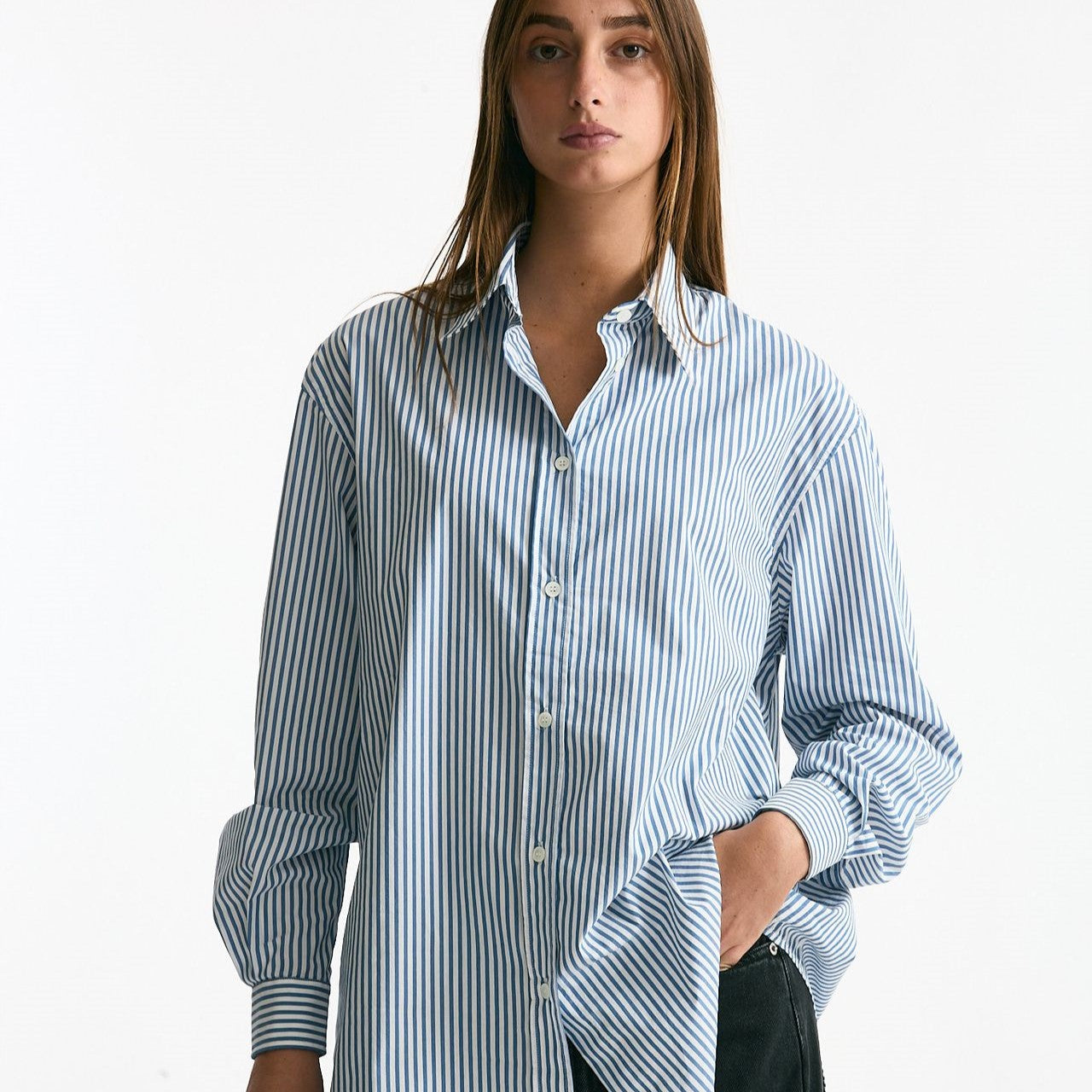 Camicia over HANGAR rigata bianca e blu women Department five - 7