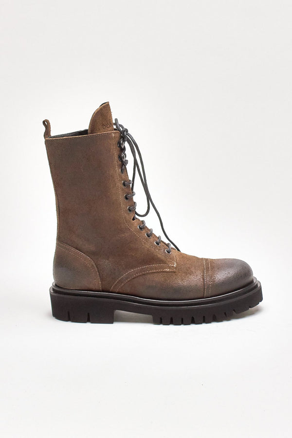 anfibio ws326 in pelle testa di moro women Dondup