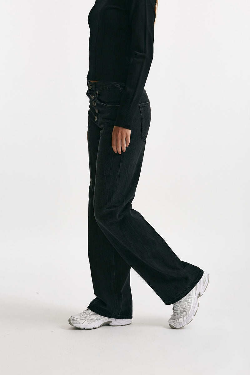 jeans wide leg jackline nero vintage women Dondup - 2