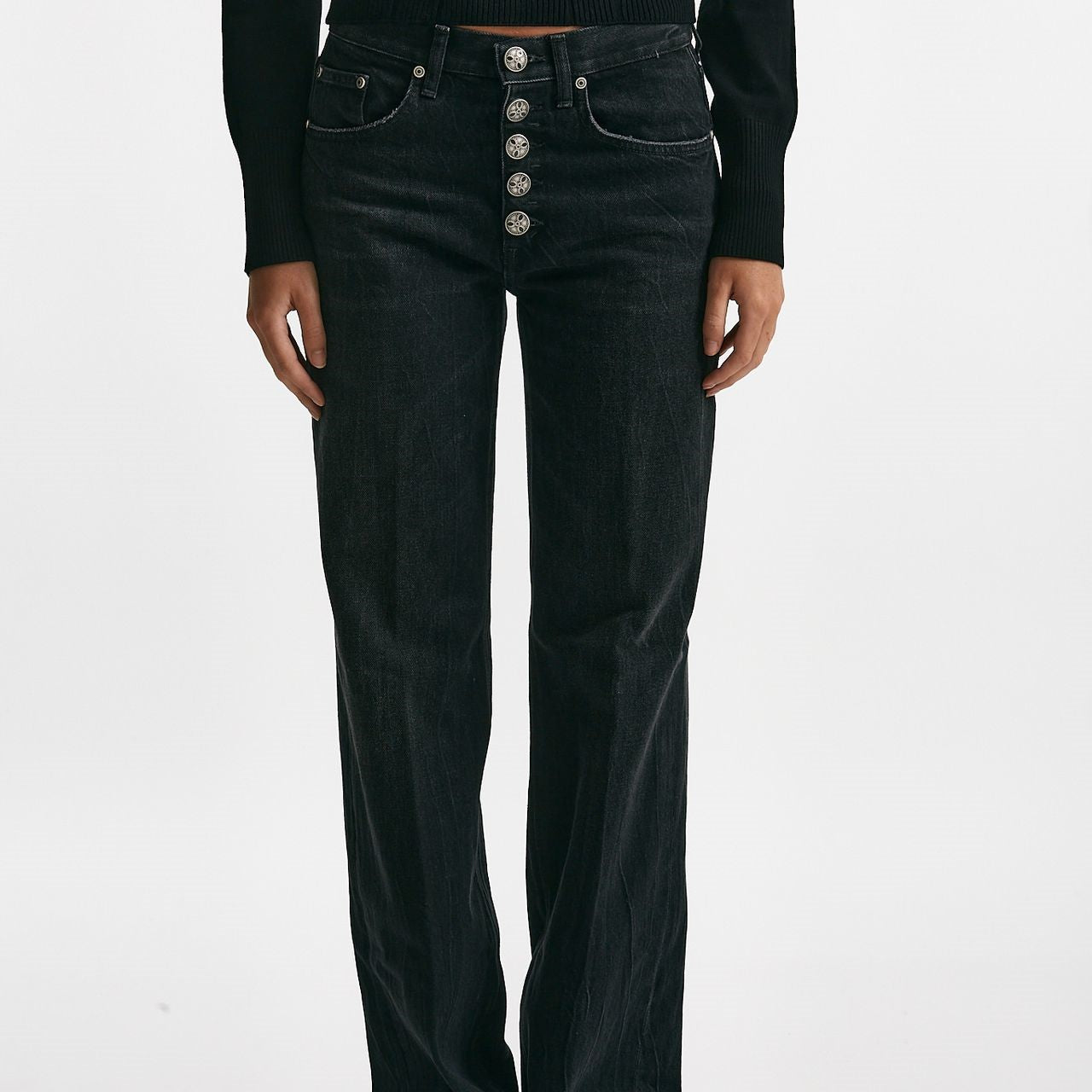 jeans wide leg jackline nero vintage women Dondup - 8