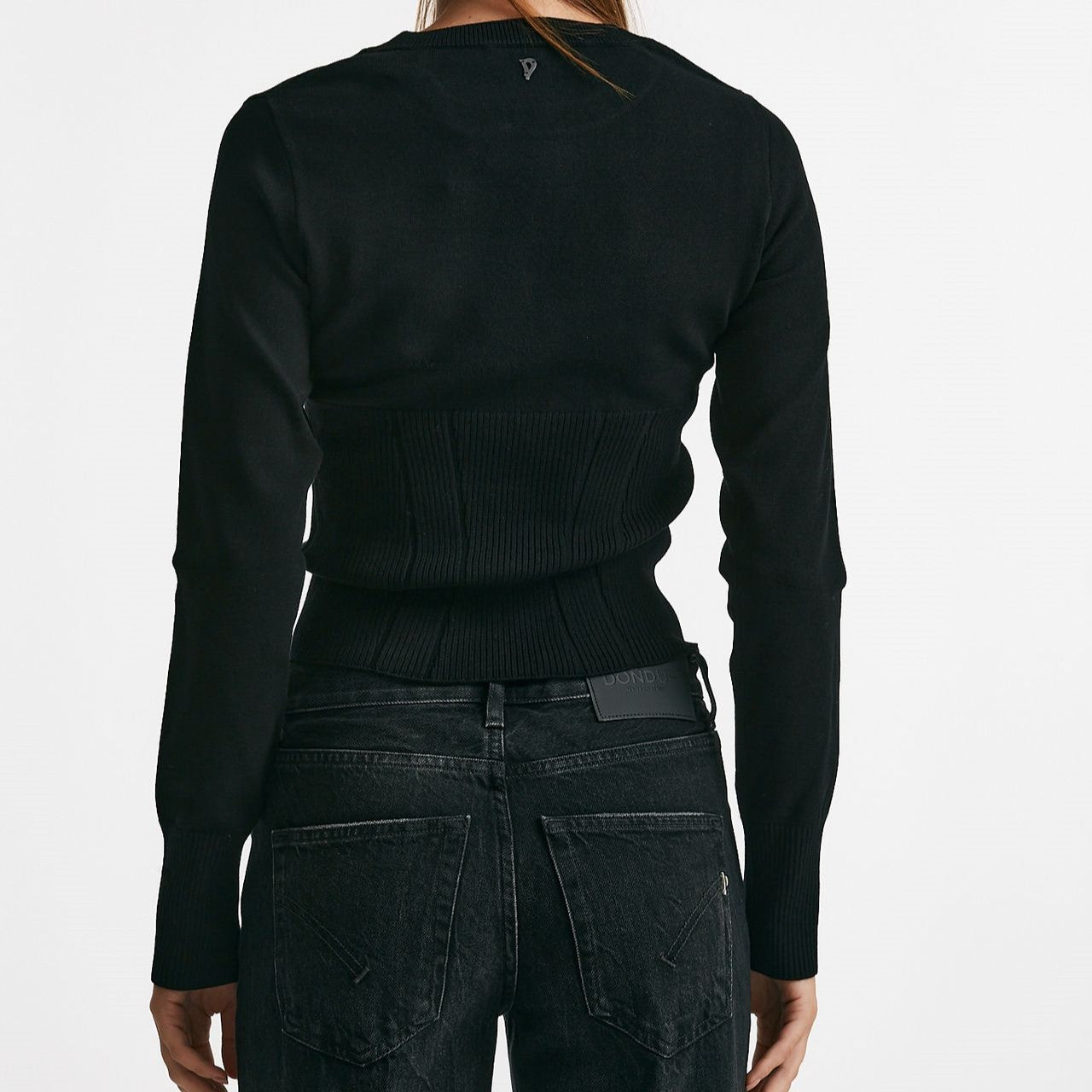 maglia girocollo sciancrata nero women Dondup - 7