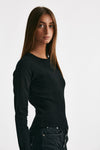 maglia girocollo sciancrata nero women Dondup - 2