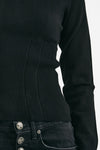 maglia girocollo sciancrata nero women Dondup - 6