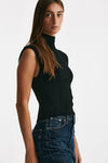 top in viscosa nero collo alto women Dondup - 4