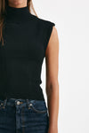 top in viscosa nero collo alto women Dondup - 5