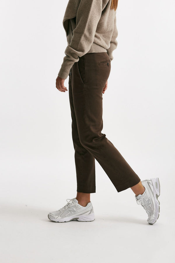 pantaloni nima loose in cotone marrone women Dondup