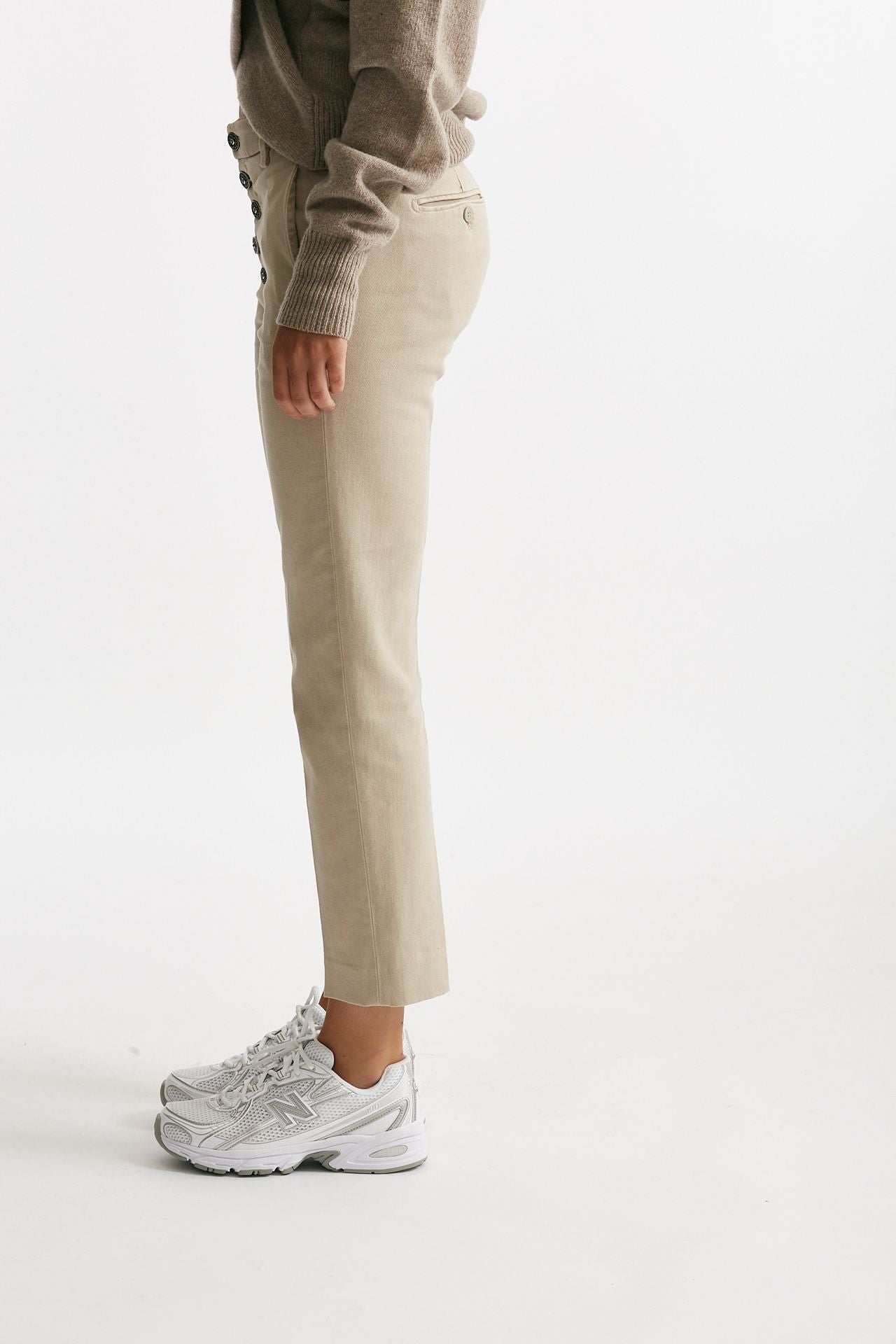 pantaloni nima loose in cotone beige panna women Dondup - 2