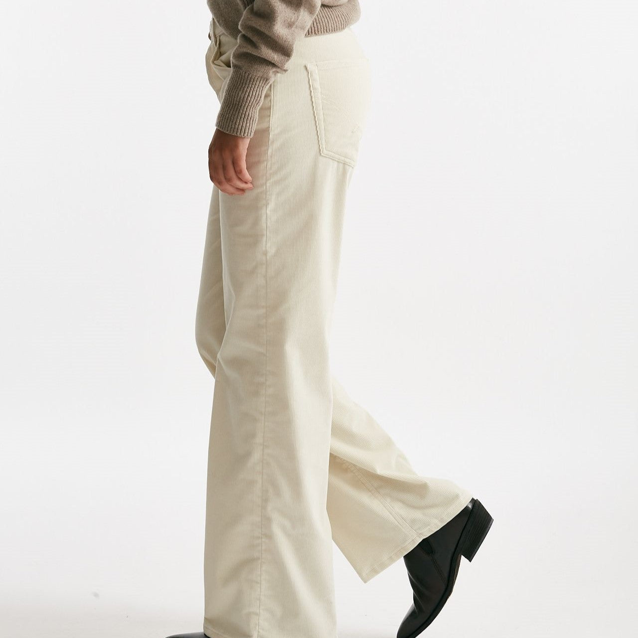 pantalone wide leg in velluto jackline panna women Dondup - 8