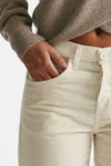 pantalone wide leg in velluto jackline panna women Dondup - 6