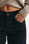 pantalone wide leg jackline in velluto blu women Dondup - 5