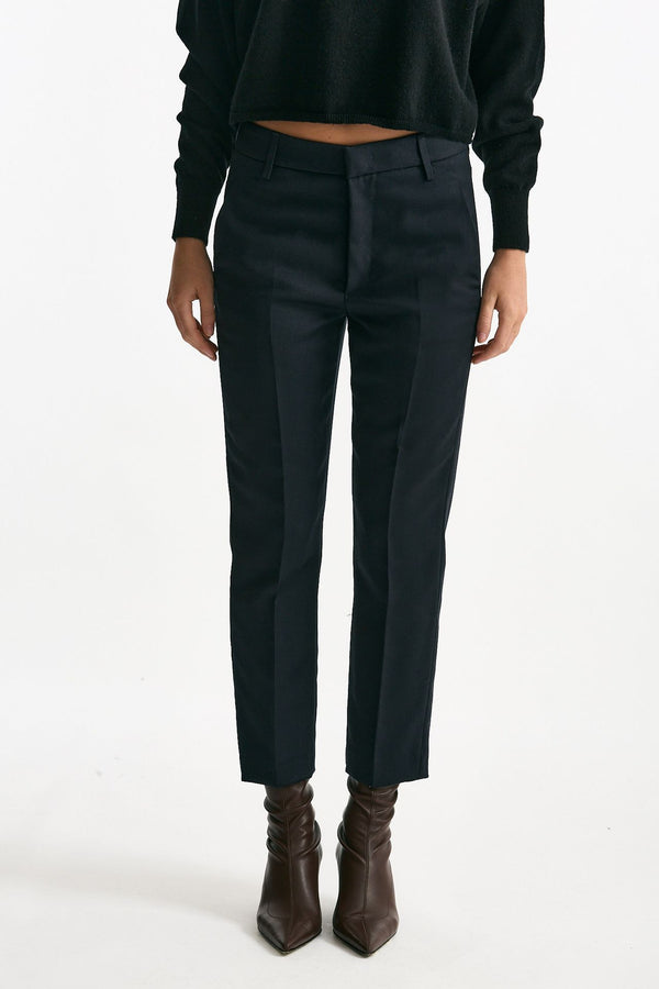 Pantalone NIMA ZIP in lana blu notte women Dondup