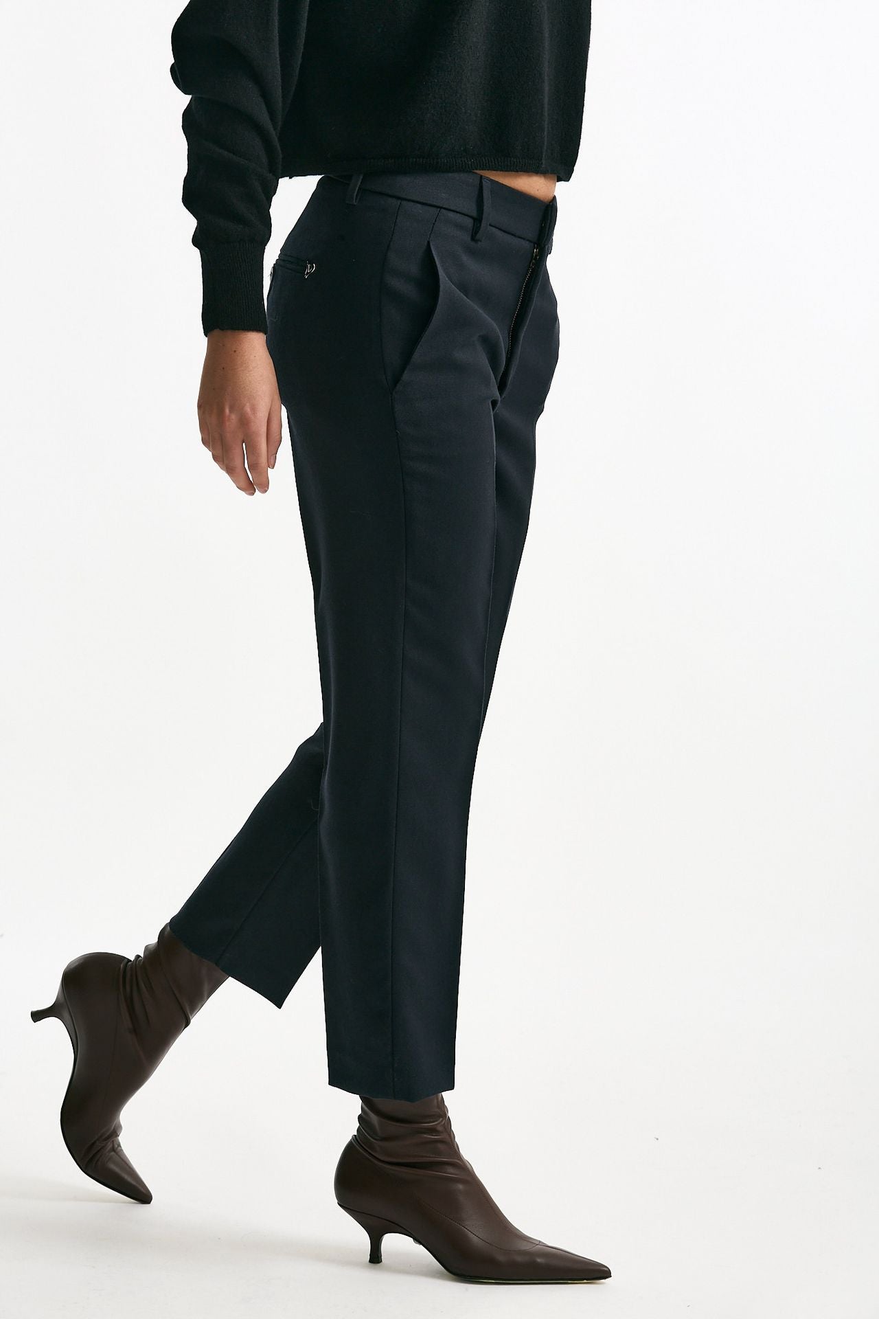 Pantalone NIMA ZIP in lana blu notte women Dondup - 4