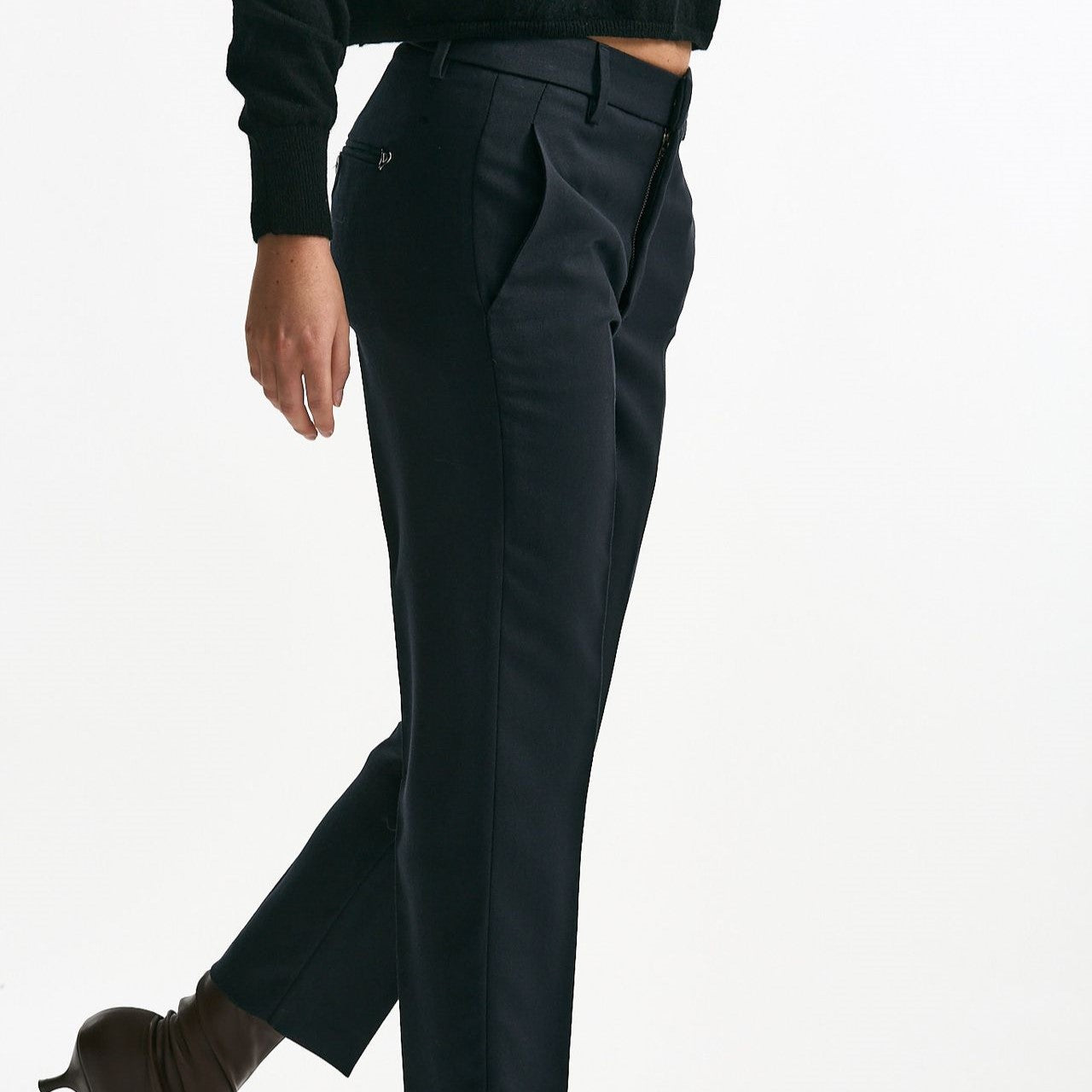 Pantalone NIMA ZIP in lana blu notte women Dondup - 8