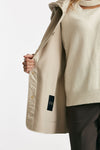 caban bimateriale in lana e cachemire beige e panna women Fay - 5