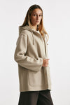 caban bimateriale in lana e cachemire beige e panna women Fay - 3