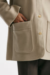 caban bimateriale in lana e cachemire beige e panna women Fay - 6