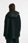 caban bimateriale in lana e cachemire nero women Fay - 3