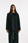 caban bimateriale in lana e cachemire nero women Fay - 6