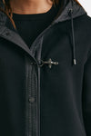caban bimateriale in lana e cachemire nero women Fay - 7