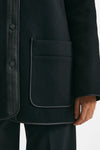 caban bimateriale in lana e cachemire nero women Fay - 8