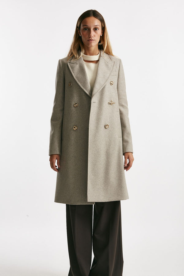cappotto in panno di lana e cashmere beige women Fay