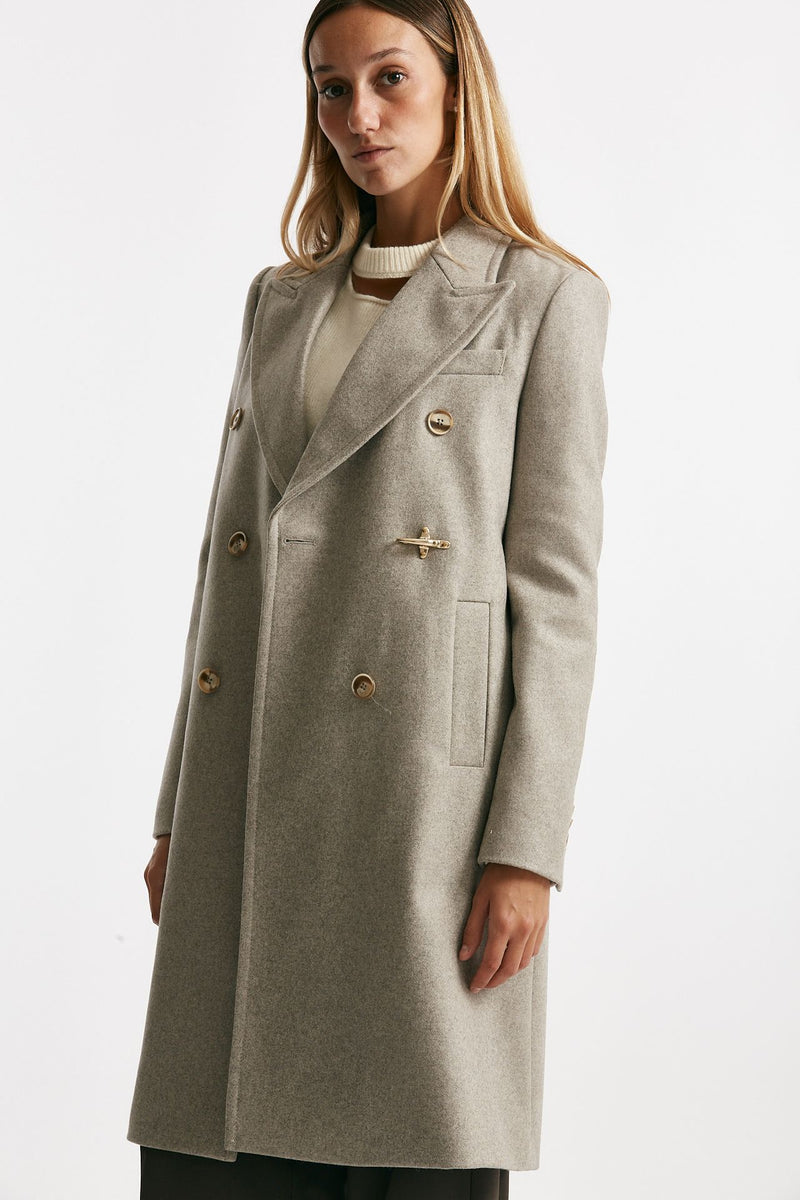 cappotto in panno di lana e cashmere beige women Fay - 2