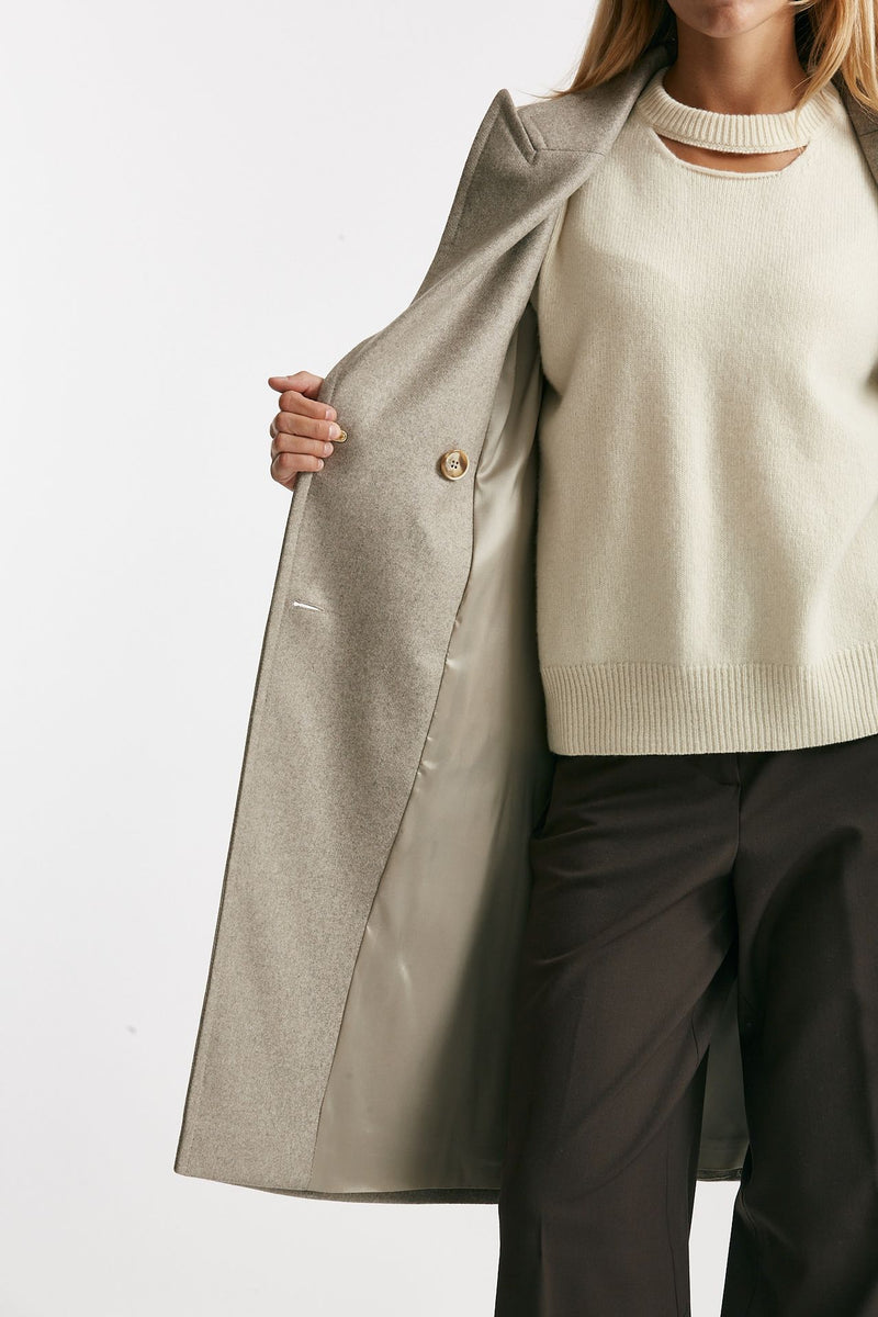 cappotto in panno di lana e cashmere beige women Fay - 5