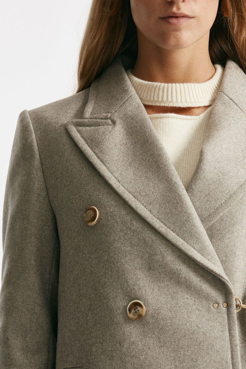 cappotto in panno di lana e cashmere beige women Fay - 7